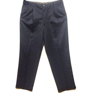 Bill Blass Pants Pleated Slacks Trousers 40x32 blue cuffed hems adjustable waist